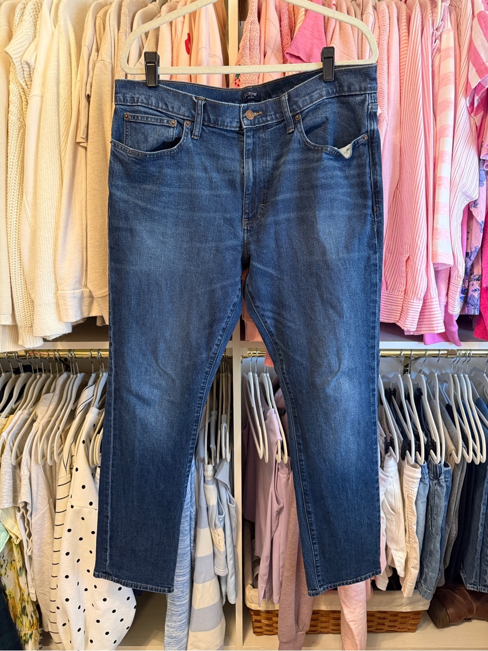 J. Crew Factory Men’s Straight Jeans in Dark Blue Denim